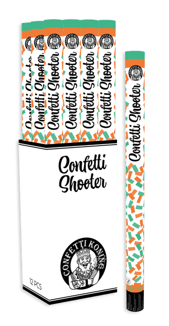 Hoofdbeeld Confetti Shooter Groen Oranje 80 cm