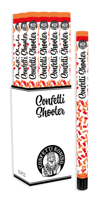 Hoofdbeeld Confetti Shooter Rood Oranje 80 cm